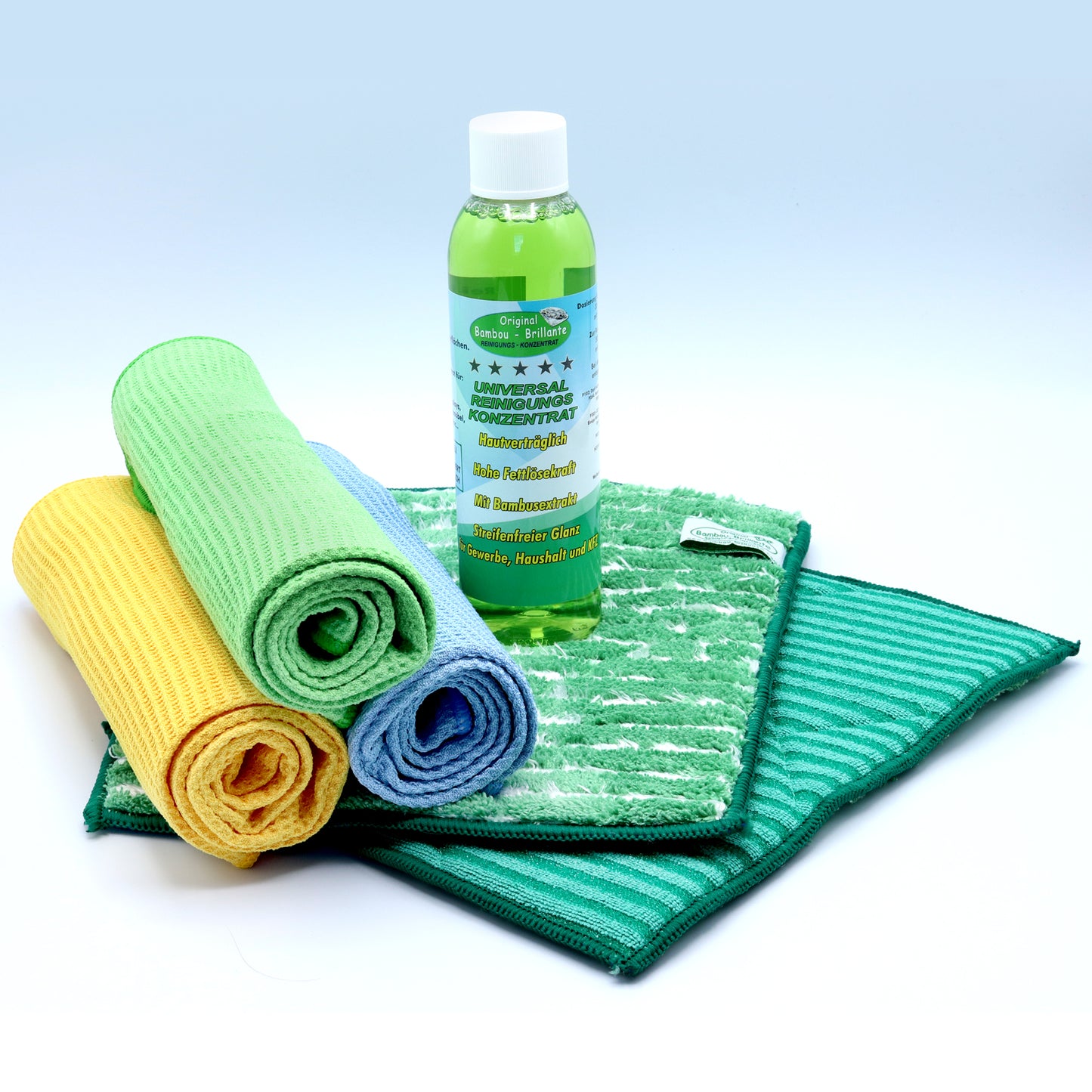 Cleanfaser Glas- und Fensterset für Fensterrahmen und Glas mit Reiniger Hochkonzentrat - Cleanfaser