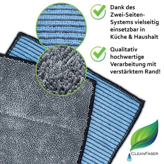 Autoputz 4er Set, Mikrofaser Vorreinigungs- und Spültücher, extrem hohe Saugkraft - Cleanfaser