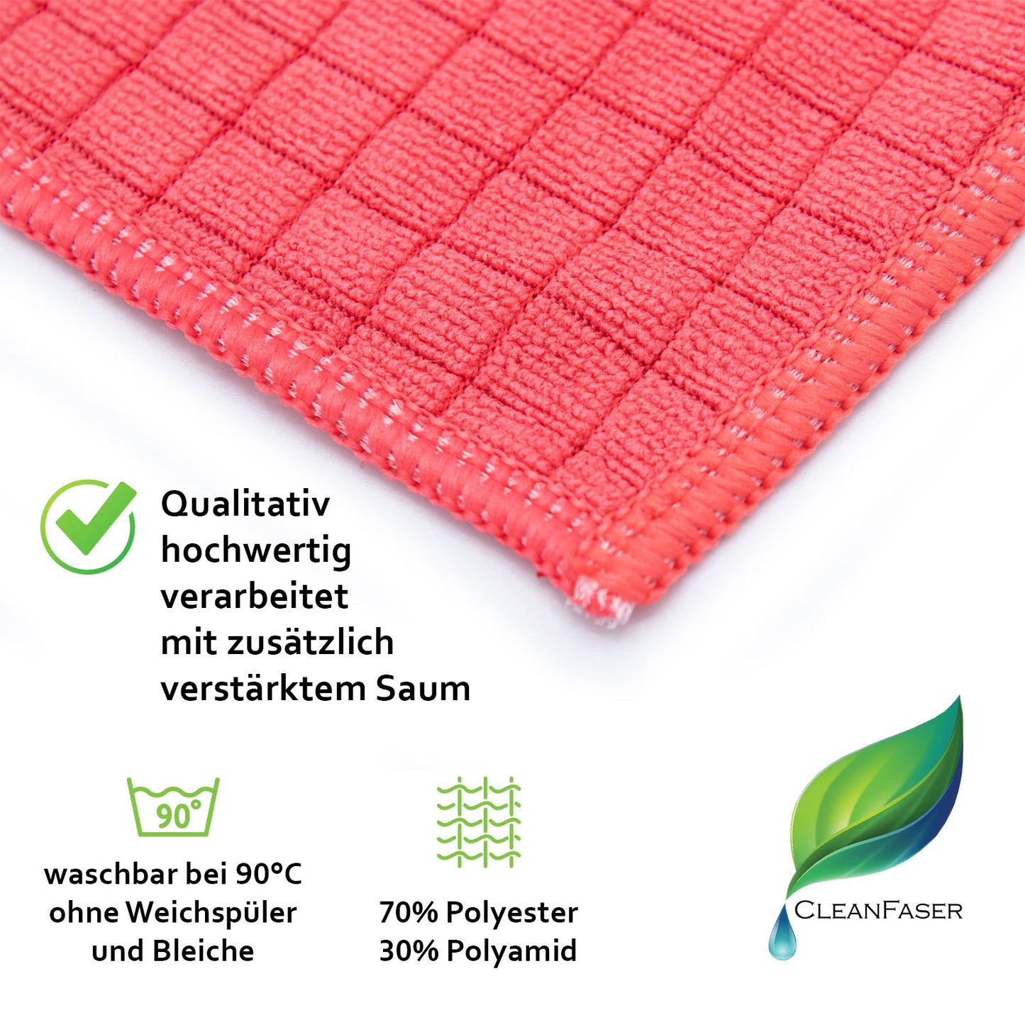 Cleanfaser Geschirrtuch-Set zum Trocknen und Polieren - extra saugstark! - Cleanfaser