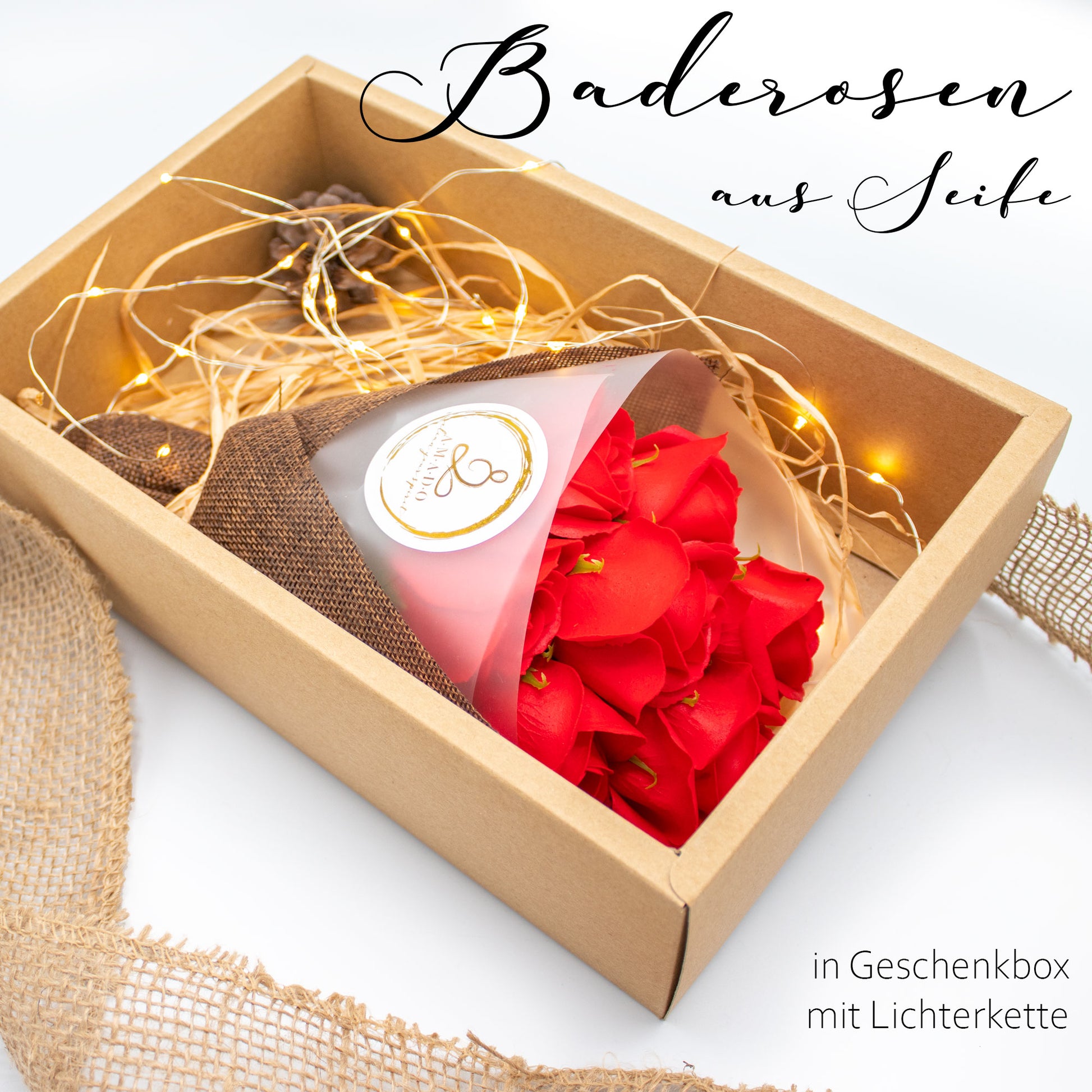 Baderosen · Seifenrosen · Romantisches Geschenk zu Muttertag · Hochzeitstag · Hochzeit · Verlobung - Cleanfaser