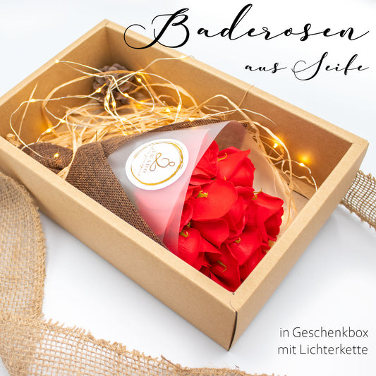 Baderosen · Seifenrosen · Romantisches Geschenk zu Muttertag · Hochzeitstag · Hochzeit · Verlobung - Cleanfaser