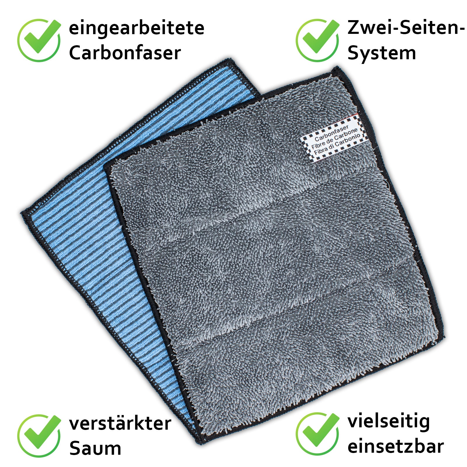 Autoputz 4er Set, Mikrofaser Vorreinigungs- und Spültücher, extrem hohe Saugkraft - Cleanfaser